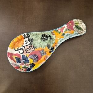 Multicolor Floral Ceramic Spoon Rest